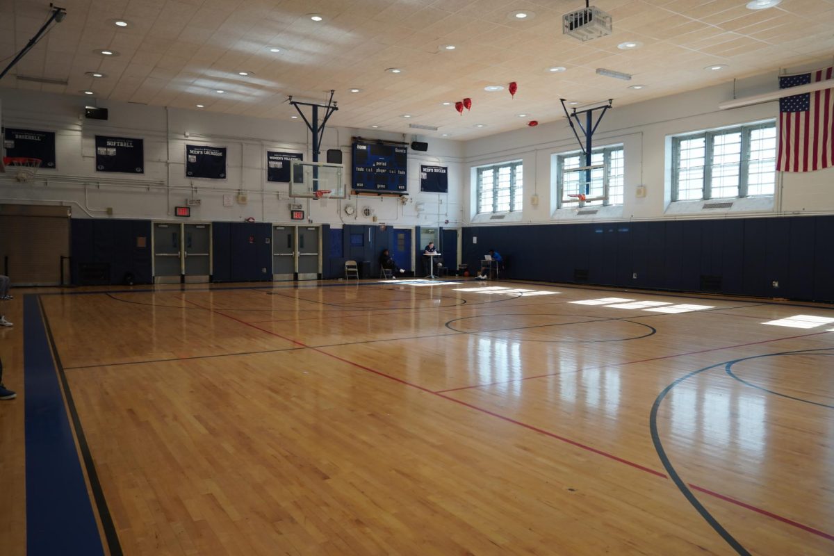 The Calm Before the Storm: The HS 223 gym before the boys and girls basketball playoff games!