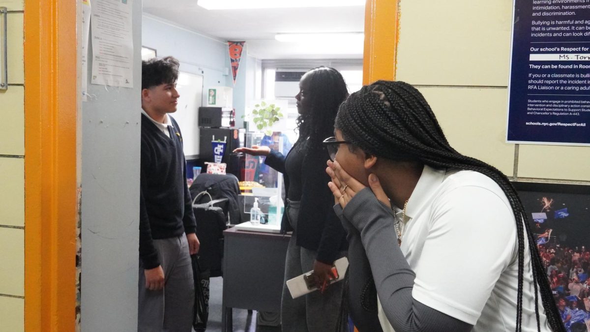A student very clearly NOT minding their business.